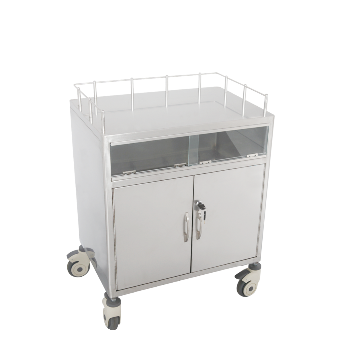 Fully Enclosed Stainless Steel Anesthesia Cart AB24