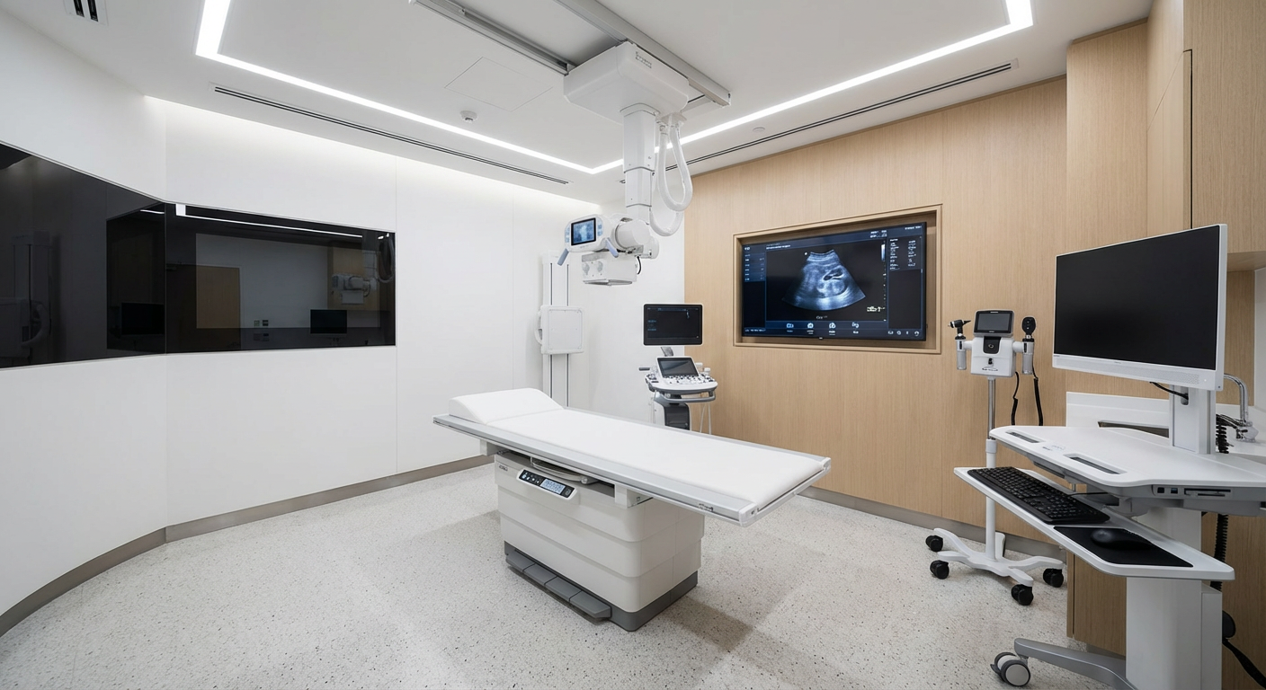 Diagnostic and examination room solutions: ultrasound examination beds and carts