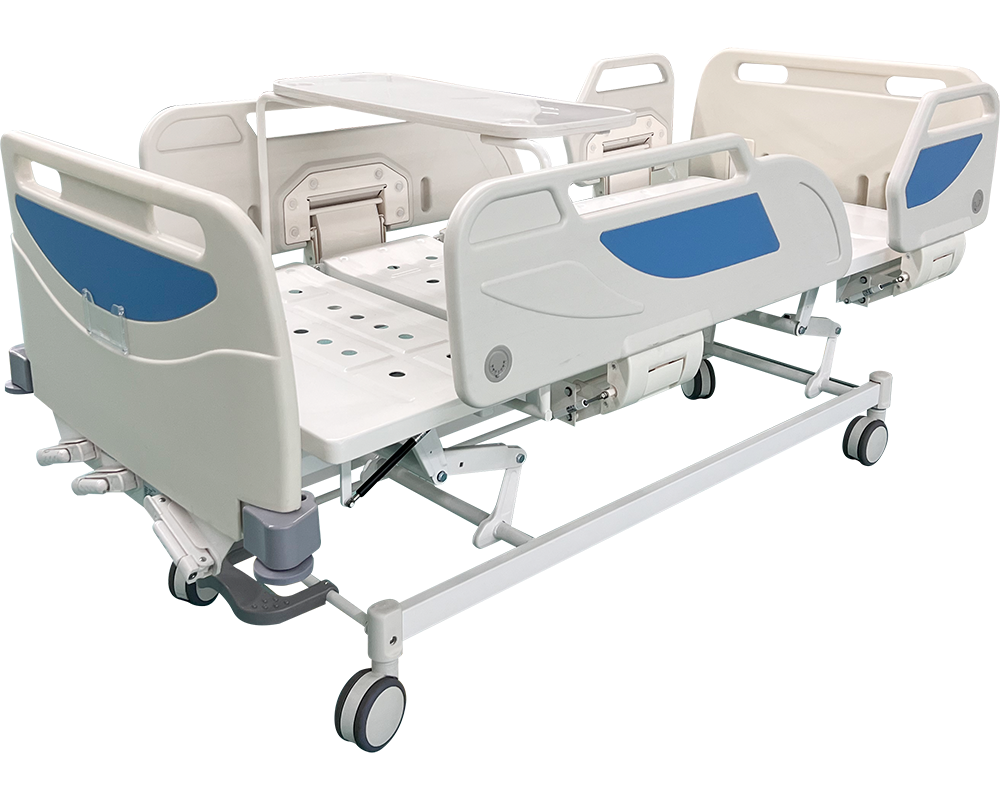 Manual Adjustable Hospital Bed with ABS Side Rails &amp; Double Crank - Manual Adjustable Hospital Bed with ABS Side Rails &amp; Double Crank