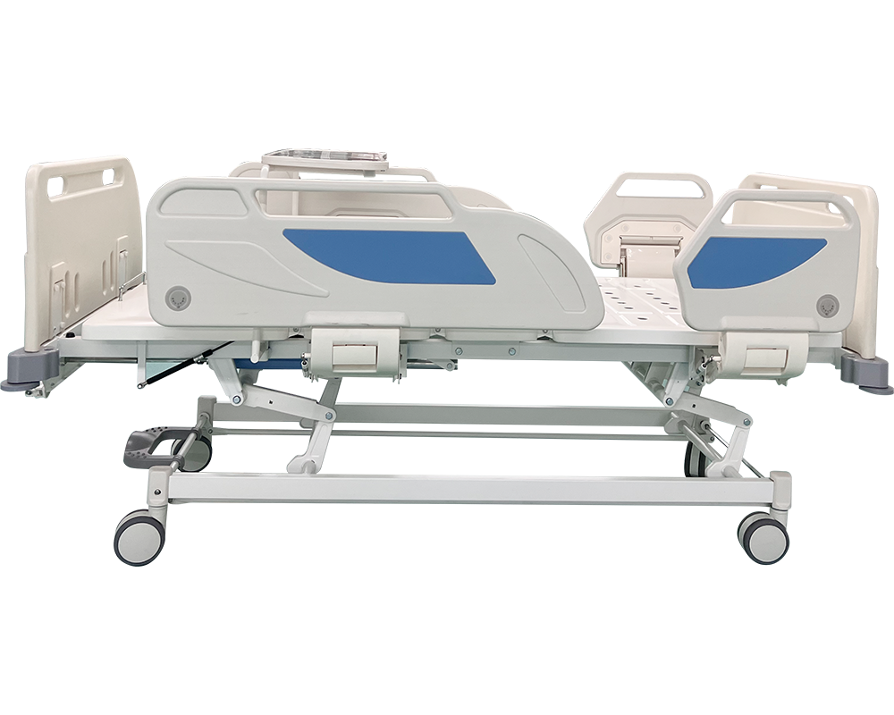 Manual Adjustable Hospital Bed with ABS Side Rails &amp; Double Crank - Manual Adjustable Hospital Bed with ABS Side Rails &amp; Double Crank