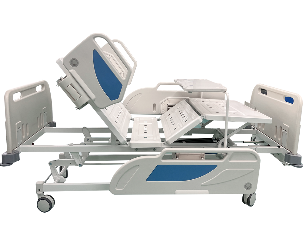 Manual Adjustable Hospital Bed with ABS Side Rails &amp; Double Crank - Yuda Medical