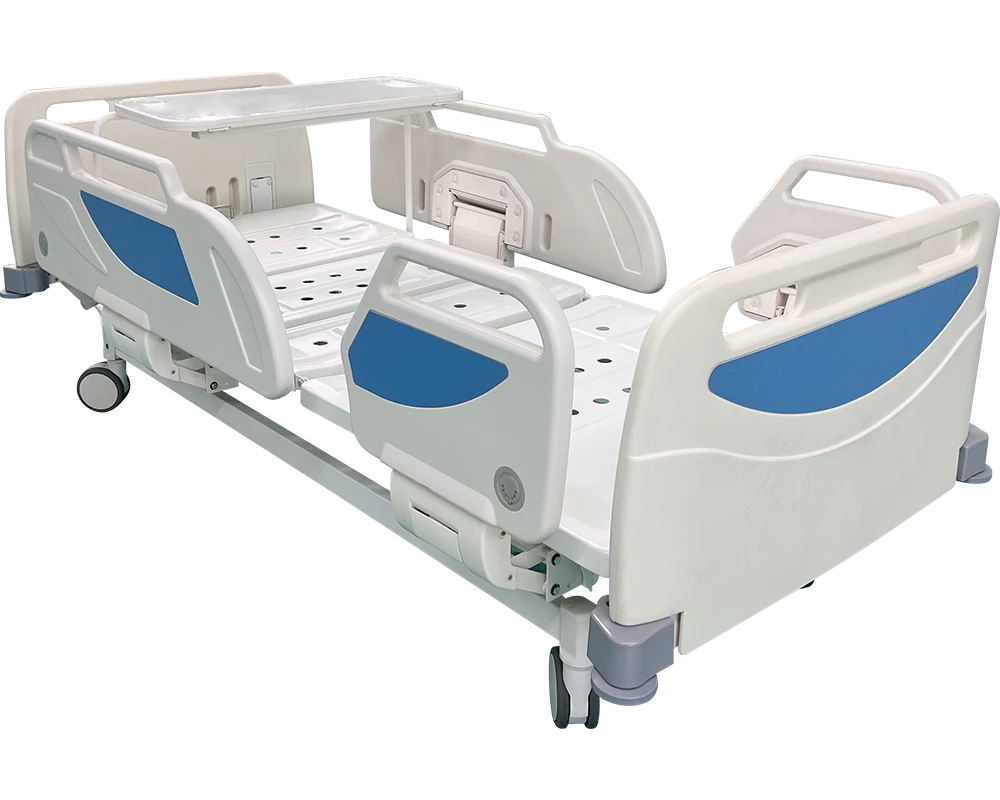 Manual Three Crank Adjustable Hospital Bed with ABS Side Rails
