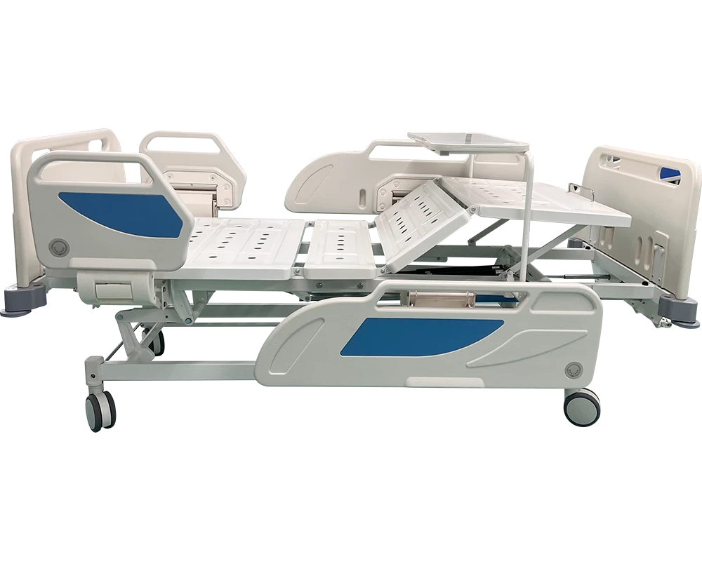 Manual Three Crank Adjustable Hospital Bed with ABS Side Rails